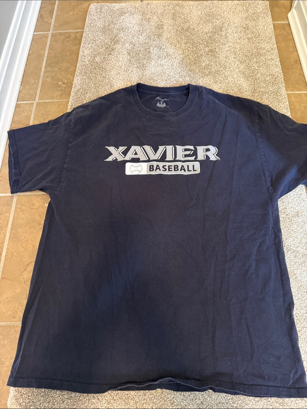 Champion Navy Crewneck Tee with Small Logo